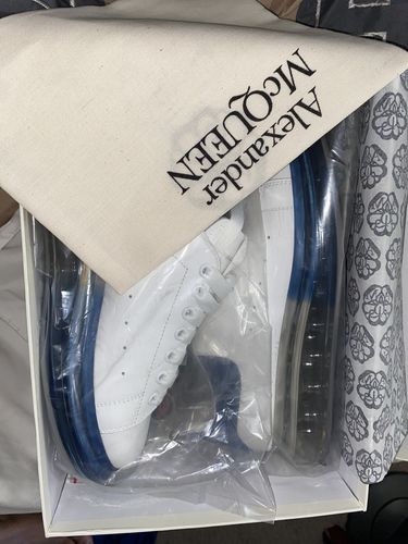 Customer photo review of Alexander McQueen White / Blue Rubber Sole Air Platform Sneaker