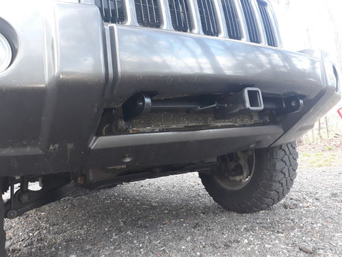 Customer photo review of Front Tow Hitch Receiver w/ Shackle Tabs (WJ/WK/XK) - Heavy Duty