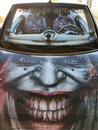 Customer photo review of Joker Car Seat Covers Custom Car Accessories Halloween Decorations