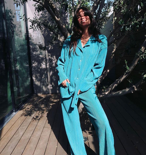 Customer photo review of Womens Elegant Pleated Two Piece Set