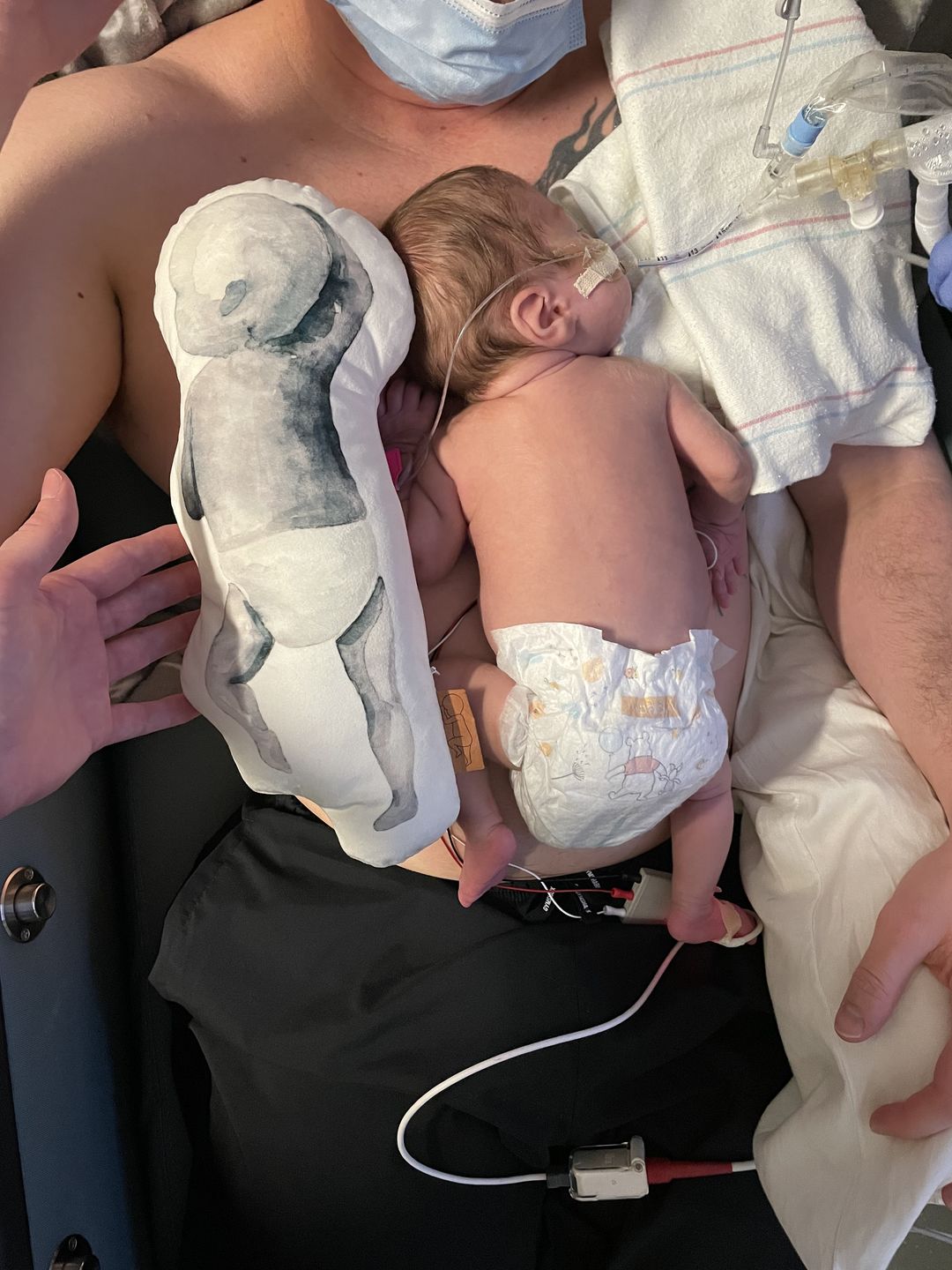 Customer photo review of Birth Pillow Watercolor Two