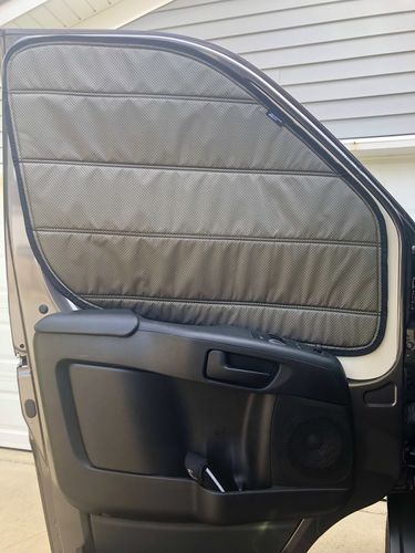 Customer photo review of Promaster - Front Door Shades (set)