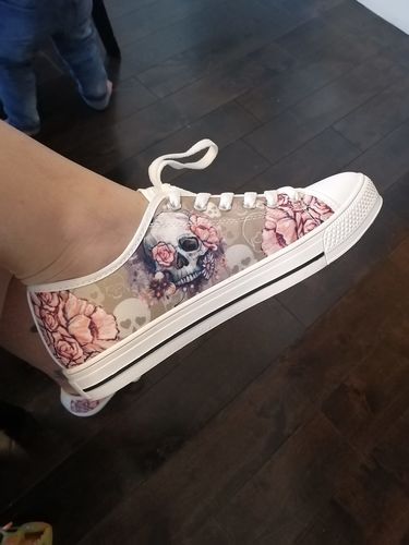 Customer photo review of Floral Skull Low Top