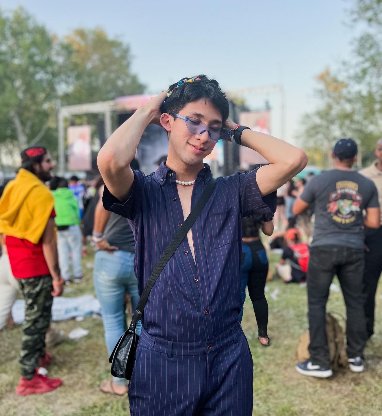 Customer photo review of Navy Chateaux Jumpsuit (PRE ORDER)