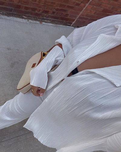 Customer photo review of Womens Elegant Pleated Two Piece Set