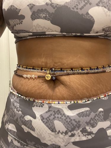Customer photo review of Jeweled Amethyst Tie On Waist Beads