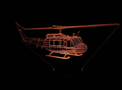 Customer photo review of UH-1 "Huey" Helicopter - 3D Optical Illusion Lamp