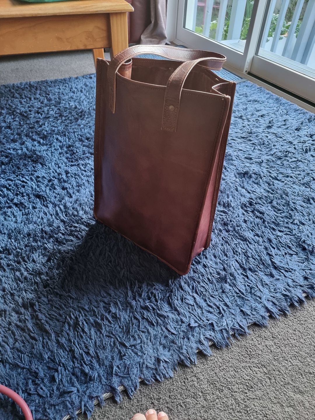 Customer photo review of Vintage Genuine Brown Leather Tote Hobo Crossbody Bag