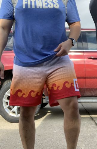 Customer photo review of Anime Mesh Shorts - Flame Pillar