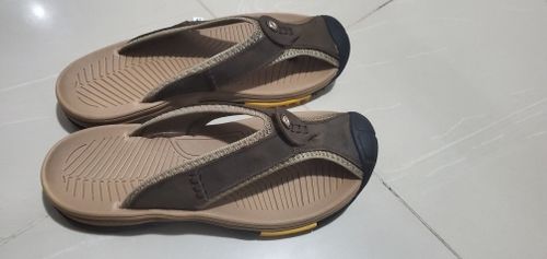 Customer photo review of Genuine Cow Leather Mens Flip Flops