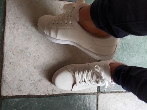 Customer photo review of Alicia White Lace Up Trainers