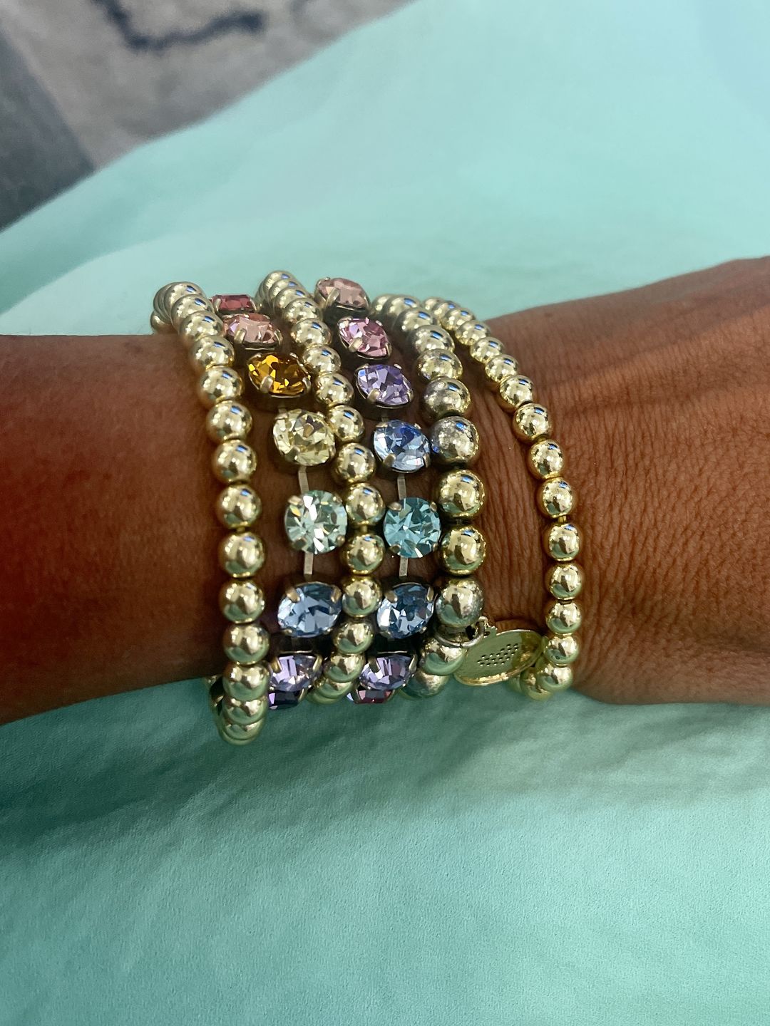 Customer photo review of Arista Bracelet in Rainbow Ombré
