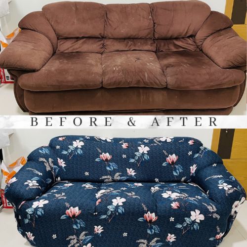 Customer photo review of Elastic Couch Cover