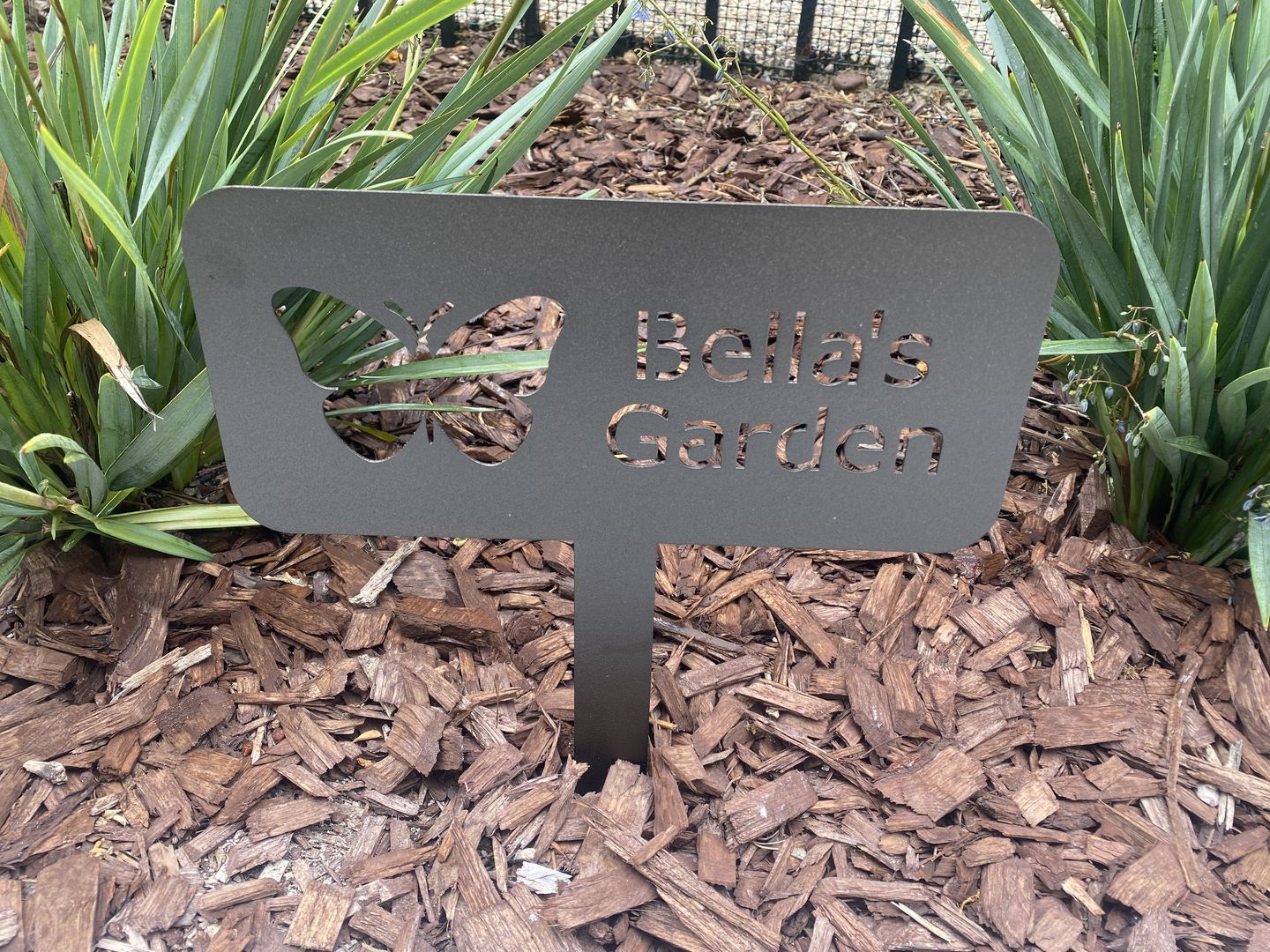 Customer photo review of Custom Garden Sign | Garden Sign | Personalized Garden Sign | Garden |  Garden Stake | Garden Art | Metal Yard Art