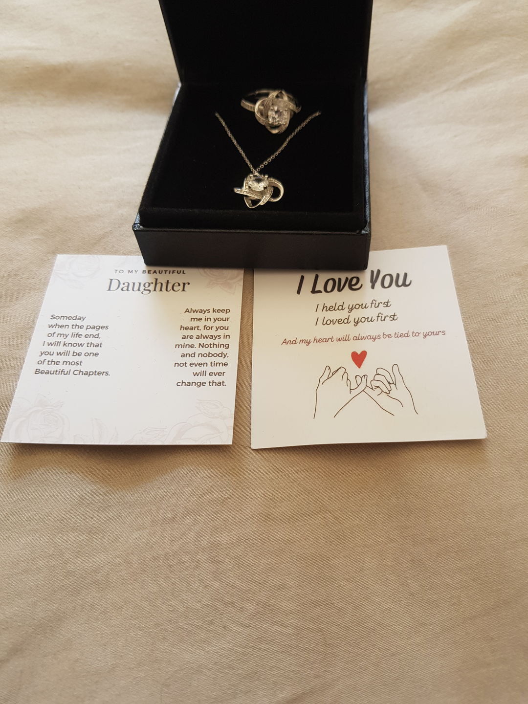 Customer photo review of Daughter | I Held You First | Love Knot Ring