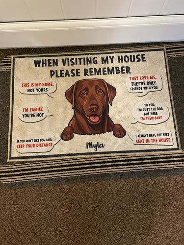 Customer photo review of Remember When Visiting Our House - Custom Doormat