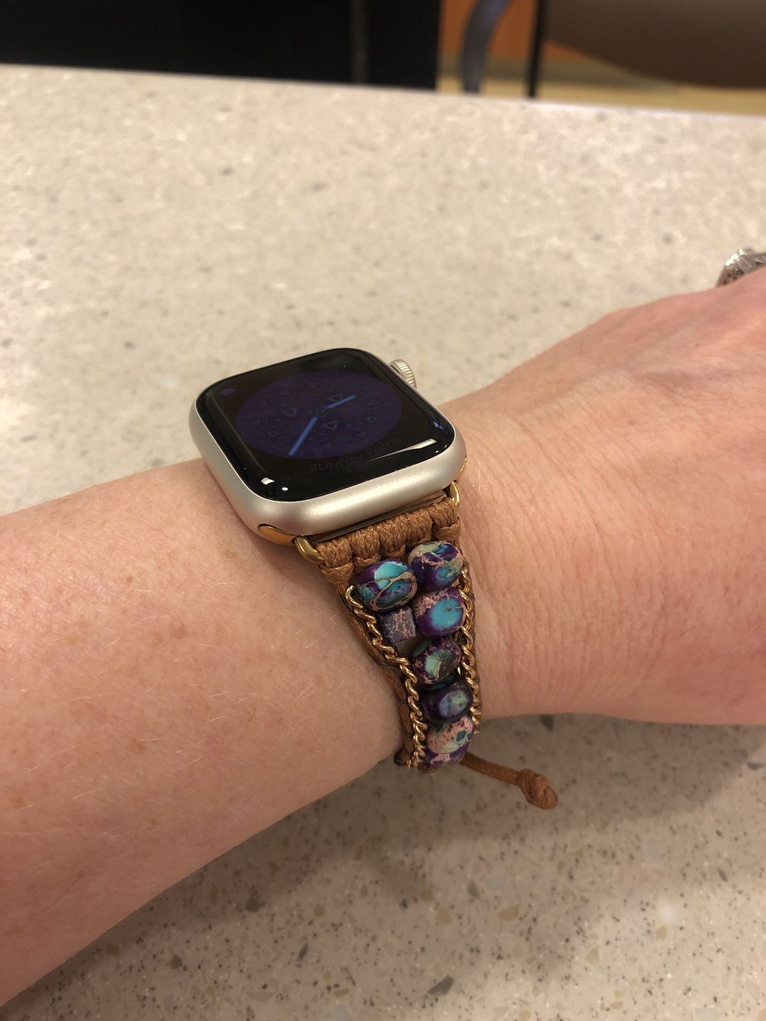 Customer photo review of Moonlight Jasper Apple Watch Strap