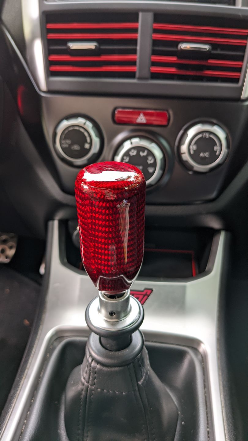 Customer photo review of Red Carbon Fiber Handle Shift Knob