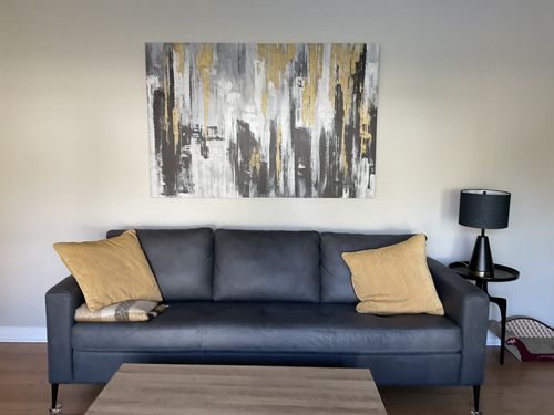 Customer photo review of 'Abstract Golden City' Framed Canvas