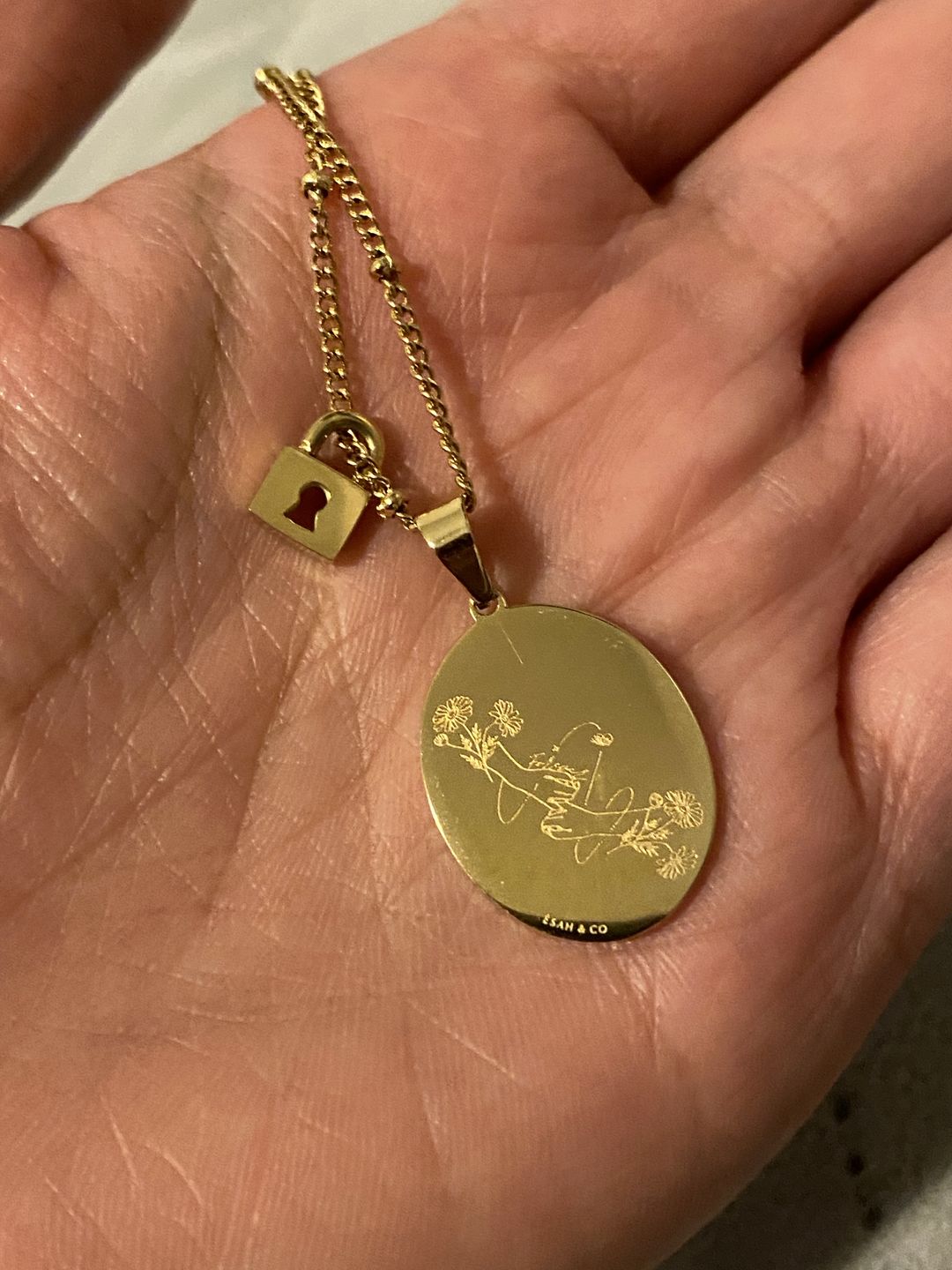 Customer photo review of FOREVER AFFIRMATION PENDANT NECKLACE