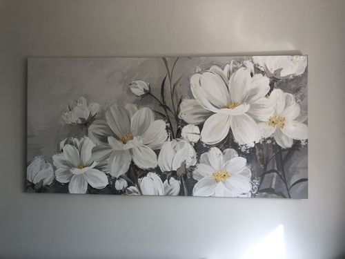 Customer photo review of 'White Flower Garden' Framed Canvas