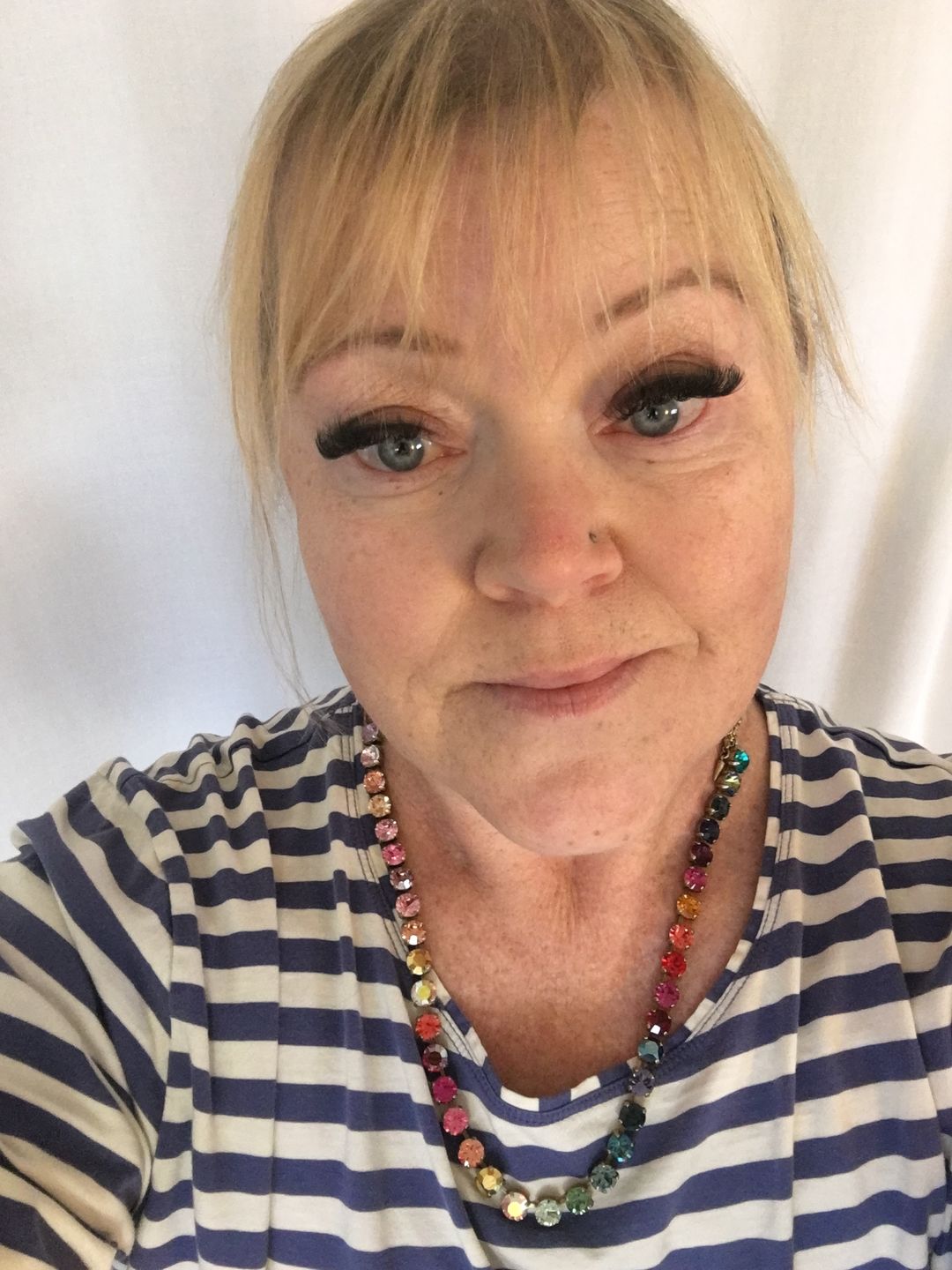 Customer photo review of Arista Slider Necklace in Cosmic Ombré