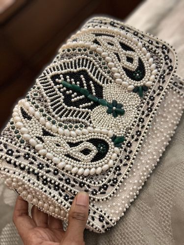 Customer photo review of Emerald Stone Embellished Shoulder Bag