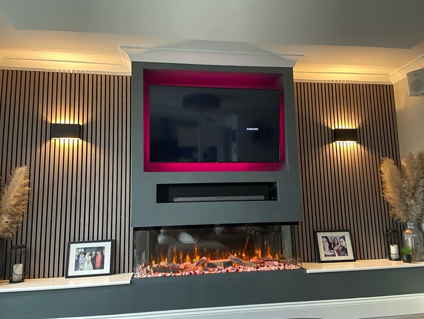 Customer photo review of SlatWall Acoustic Grey Oak
