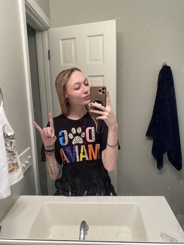 Customer photo review of Dog Mama Colored Version T-Shirt