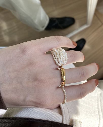 Customer photo review of Multi Layered Rice Pearl Ring