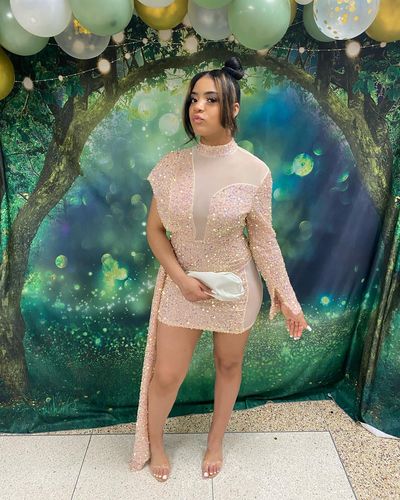 Customer photo review of Sequined Party Cut Out Mini Dress