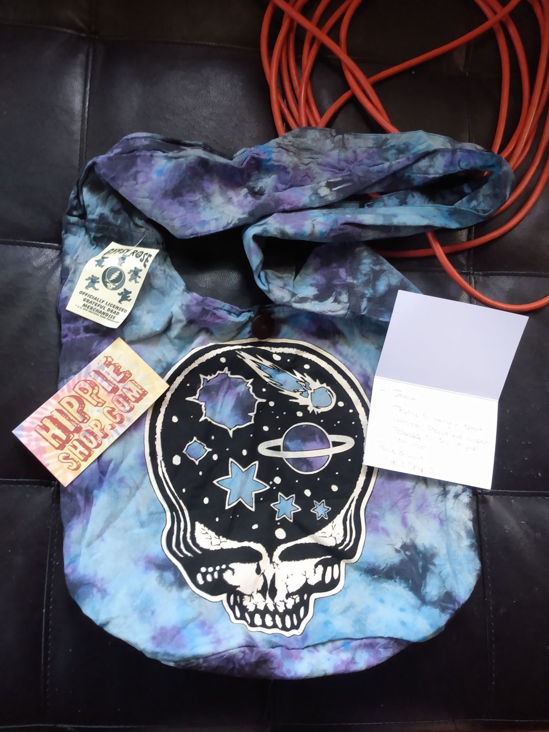 Customer photo review of Grateful Dead Cosmic Stealie Tie Dye Shoulder Bag