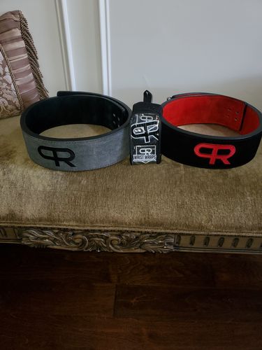 Customer photo review of PR Powerlifting 13mm Belt w/ Lever Buckle - Black/Red