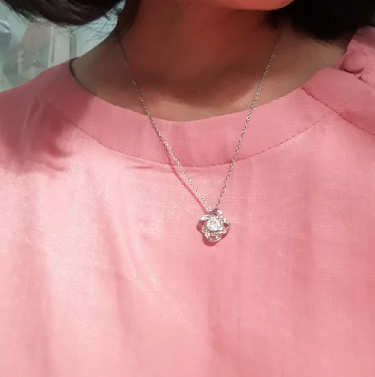 Customer photo review of To My Daughter - Never Forget - Love Knot Necklace