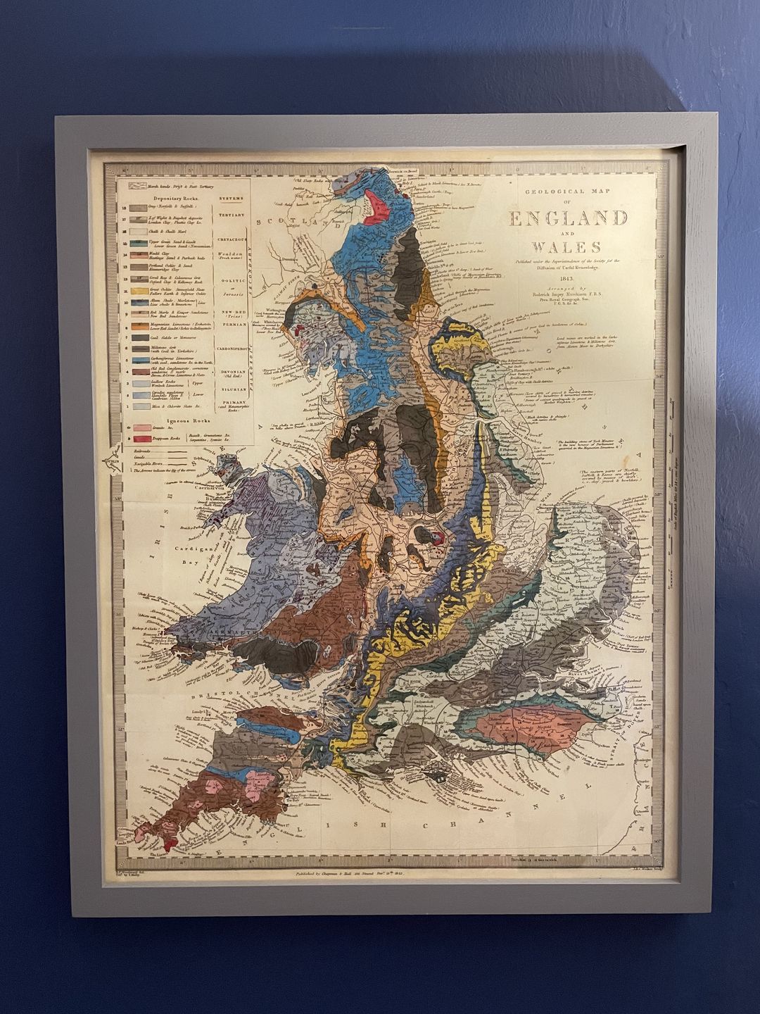 Customer photo review of Old Geological Map of England & Wales by Roderick Impey Murchison, 1843