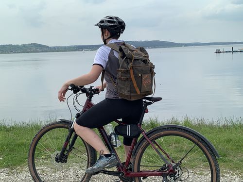 Customer photo review of Rucksack Mit Patch / Olivgrau (🌲)