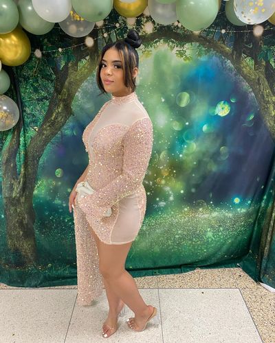 Customer photo review of Sequined Party Cut Out Mini Dress