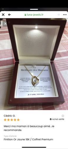 Customer photo review of Collier Amour Éternel - À la meilleure des mamans - Je t'aime, Ton fils