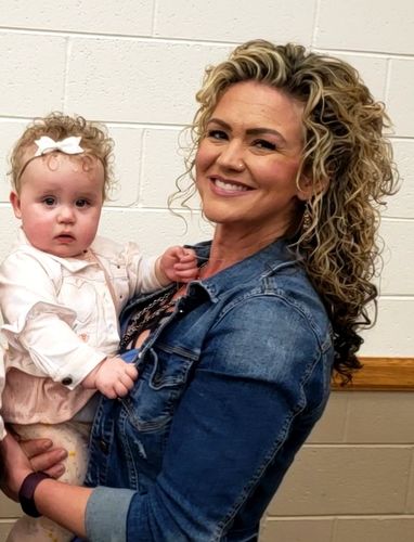 Customer photo review of Curly Ash Blonde