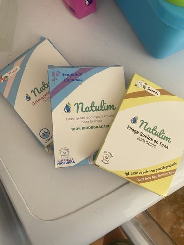 Customer photo review of Eco-Tiras de Detergente 40 lavados Natulim