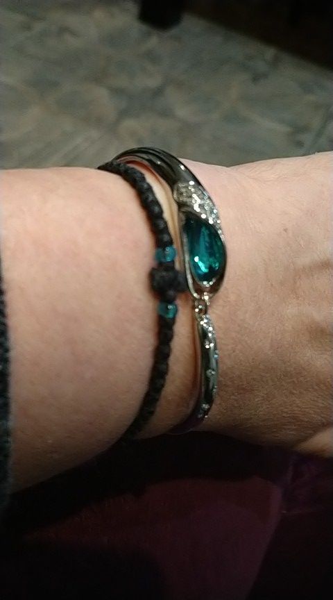 Customer photo review of Sapphire Silver Charm Bracelet