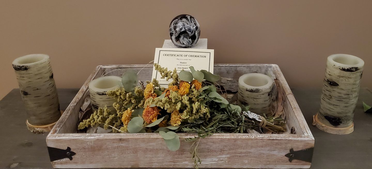 Customer photo review of Cotton Candy Orb with Infused Cremation Ashes