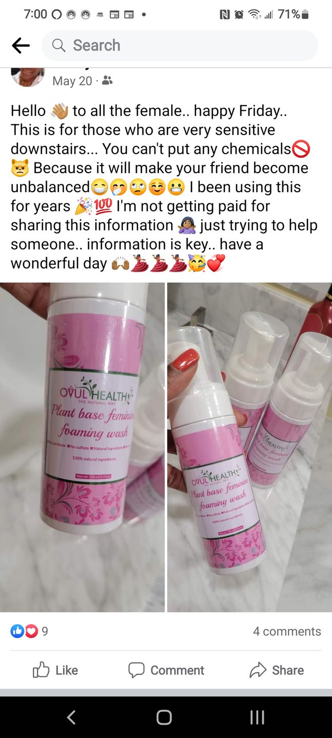 Customer photo review of Herbal Feminine Wash