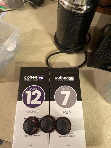 Customer photo review of Regular Starter Pack - 50 Capsules + Free Caramel Box $28.80 - 48c per capsule