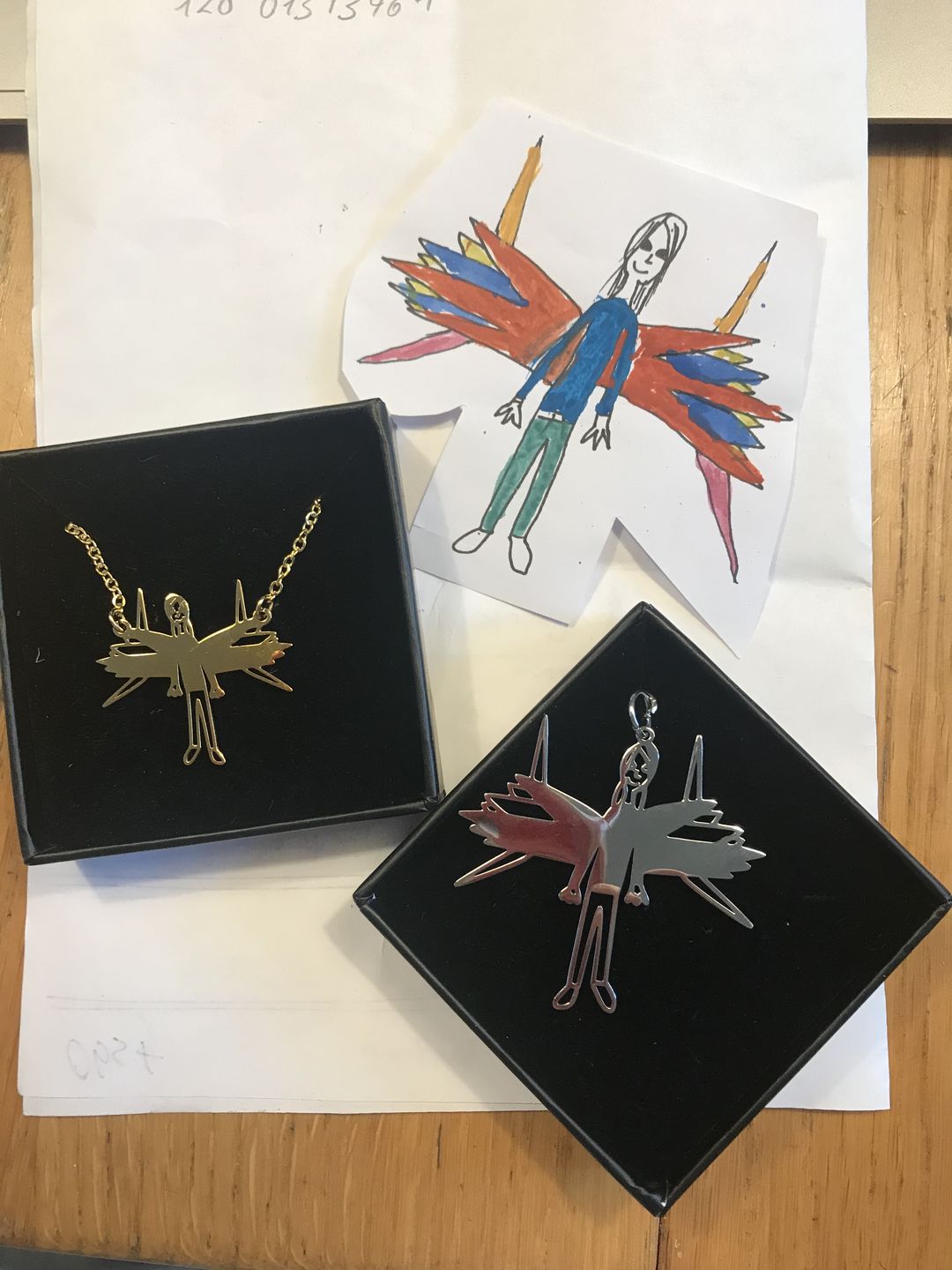 Customer photo review of Children's Drawing As A Necklace Or Pendant