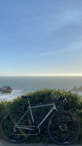 Customer photo review of Basswood Titanium Gravel Bike w/ Carbon Wheels