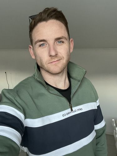 Customer photo review of Triple Panel Quarter Zip Olive and Navy