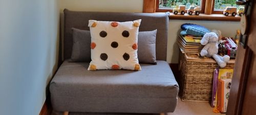 Customer photo review of Kenny Sofa Bed (Dark Grey/Beige)