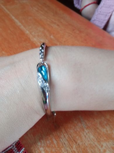 Customer photo review of Sapphire Silver Charm Bracelet
