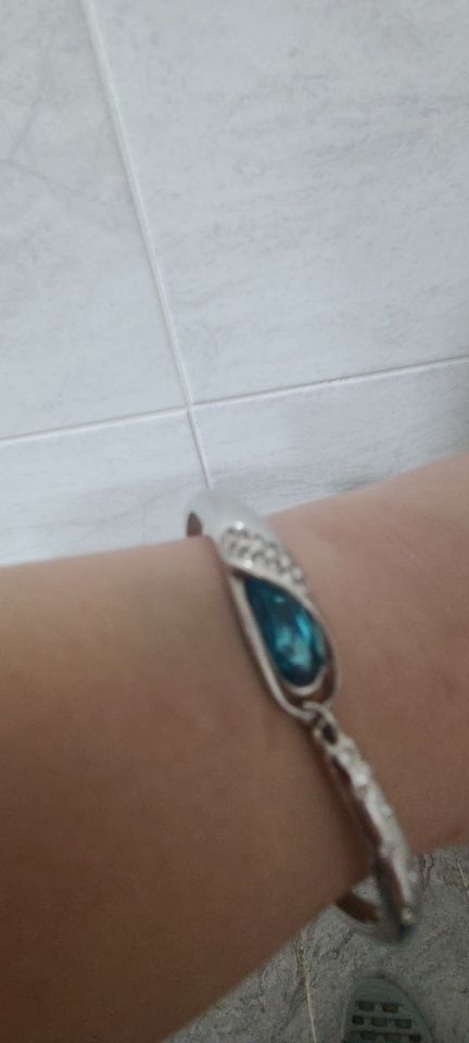 Customer photo review of Sapphire Silver Charm Bracelet